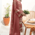 Light Maroon Straight Pakistani Salwar Kameez With Beautiful Embroidery Dupatta Work-1