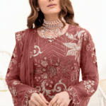 Light Maroon Straight Pakistani Salwar Kameez With Beautiful Embroidery Dupatta Work-1