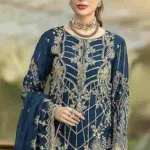 Rama Georgette Pakistani Style Ethnic Wear Salwar Kameez With Heavy Net Dupatta Work-1