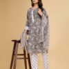 Luish Brown Women Printed Kurta Set with Dupatta