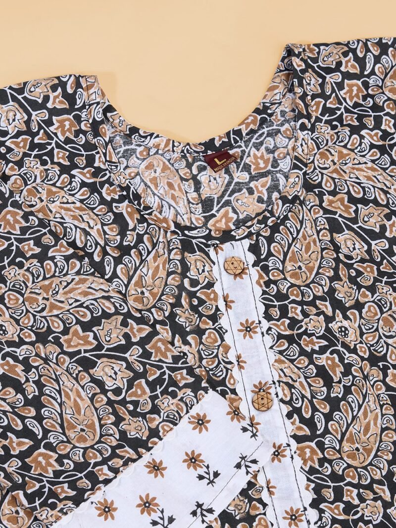 Luish Brown Women Printed Kurta Set with Dupatta - Image 6