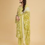 Luish Womens Yellow Floral Printed Kurta Set with Dupatta