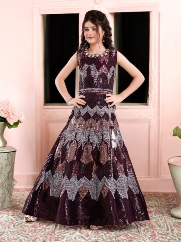 Girls Wine Lahenga Choli