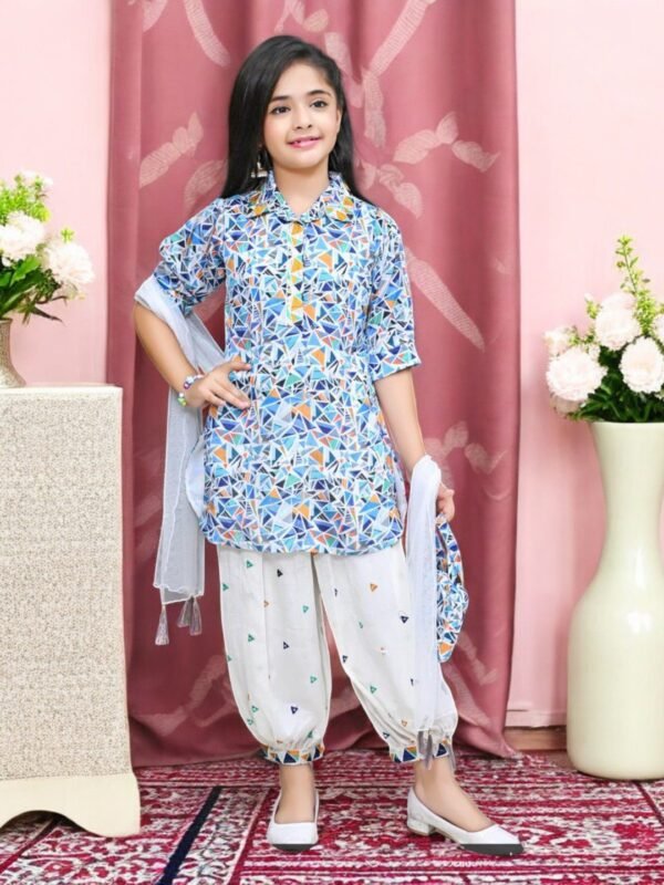 Girls Blue Afghani Suit