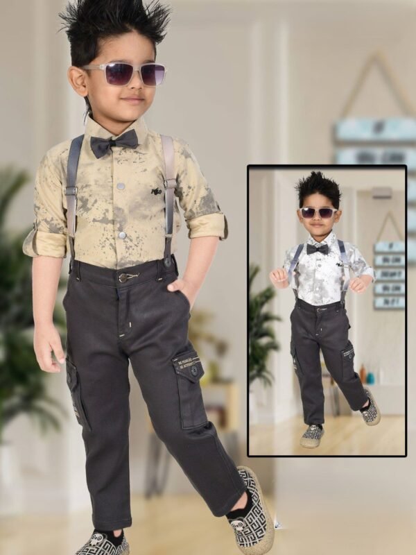 Boys Premium Partywear Suspender Shirt Pant Set – Ramzan Special Edition